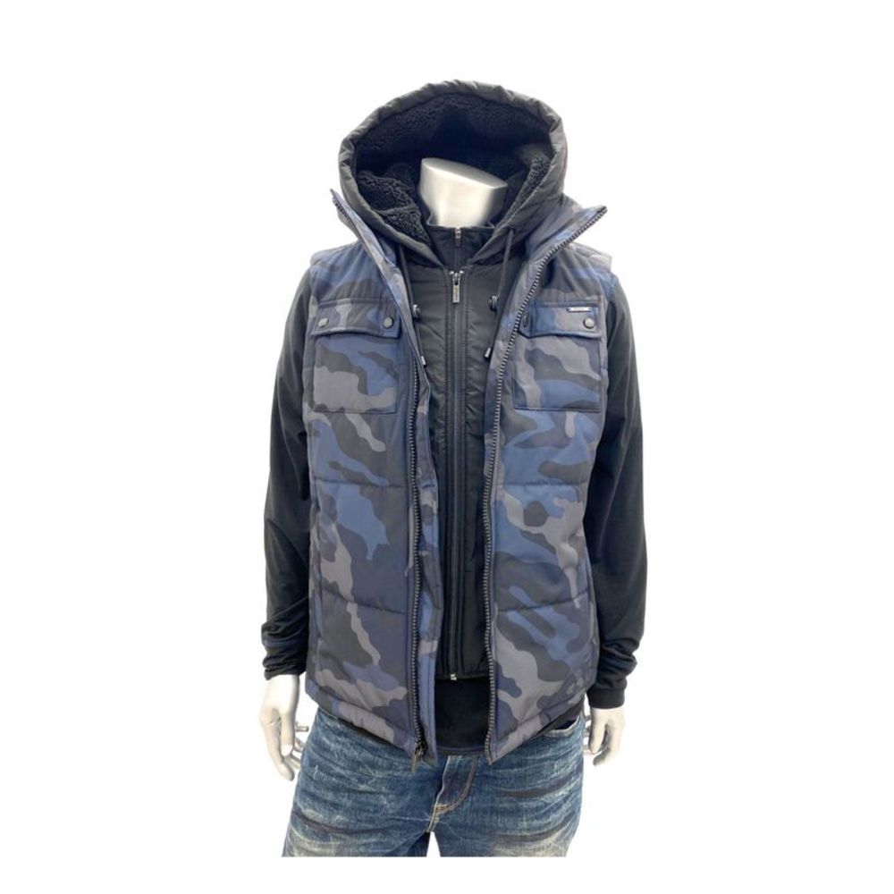 SEANJOHN Mens Blue Camouflage Vest Jacket XL